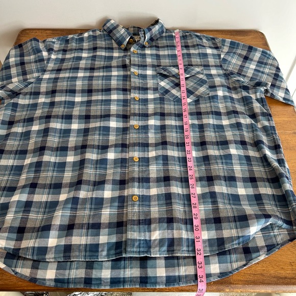 Duluth Trading Co. Size 3XL Blue Plaid Flannel Button Down Long Sleeve Shirt - Picture 13 of 14